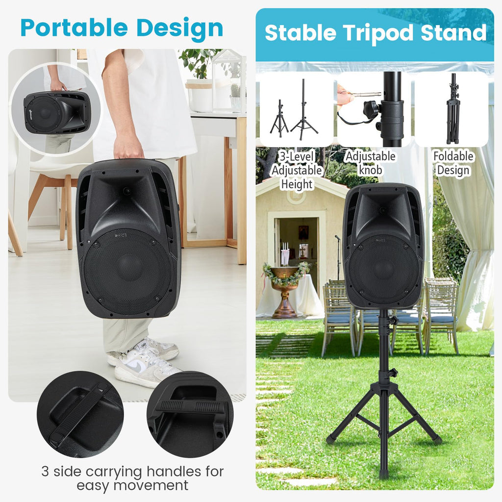 1600W 2-Way Powered PA Speaker System E796885