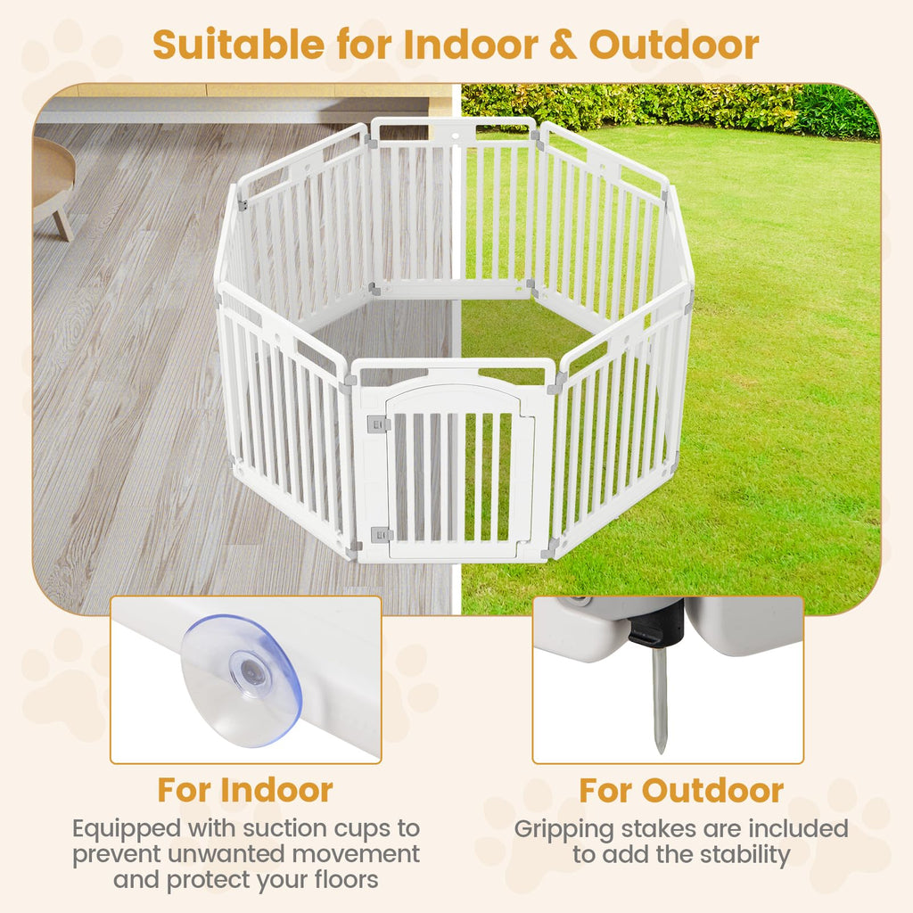 16 Panel 32''H Plastic Dog Playpen with Lockable Door X274194