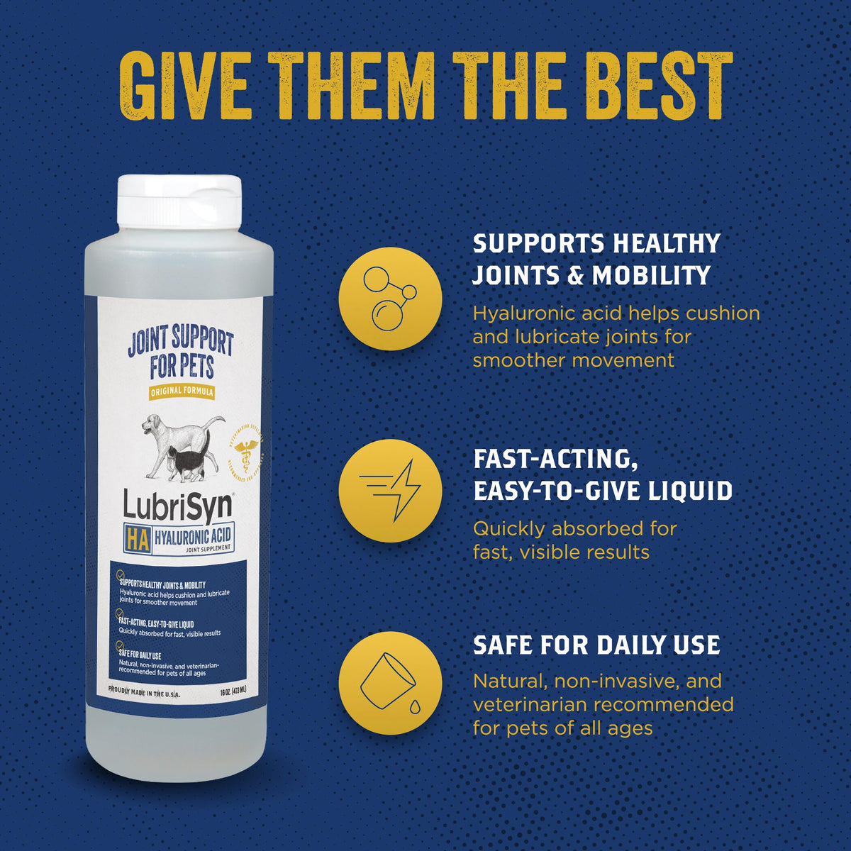 Hyaluronic Acid Hip & Joint Supplement for Dogs & Cats, 16 oz K85257