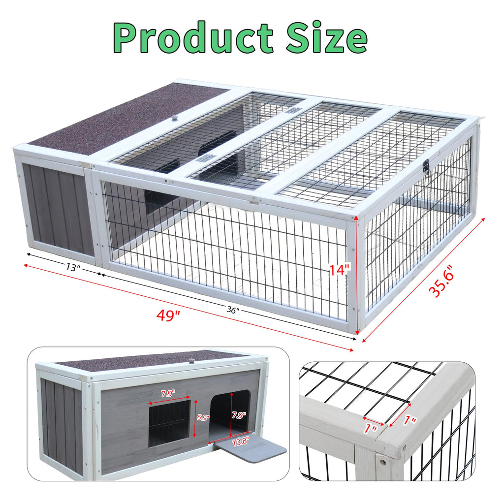 Wooden Rabbit Cage Guinea Pig Enclosure O34483
