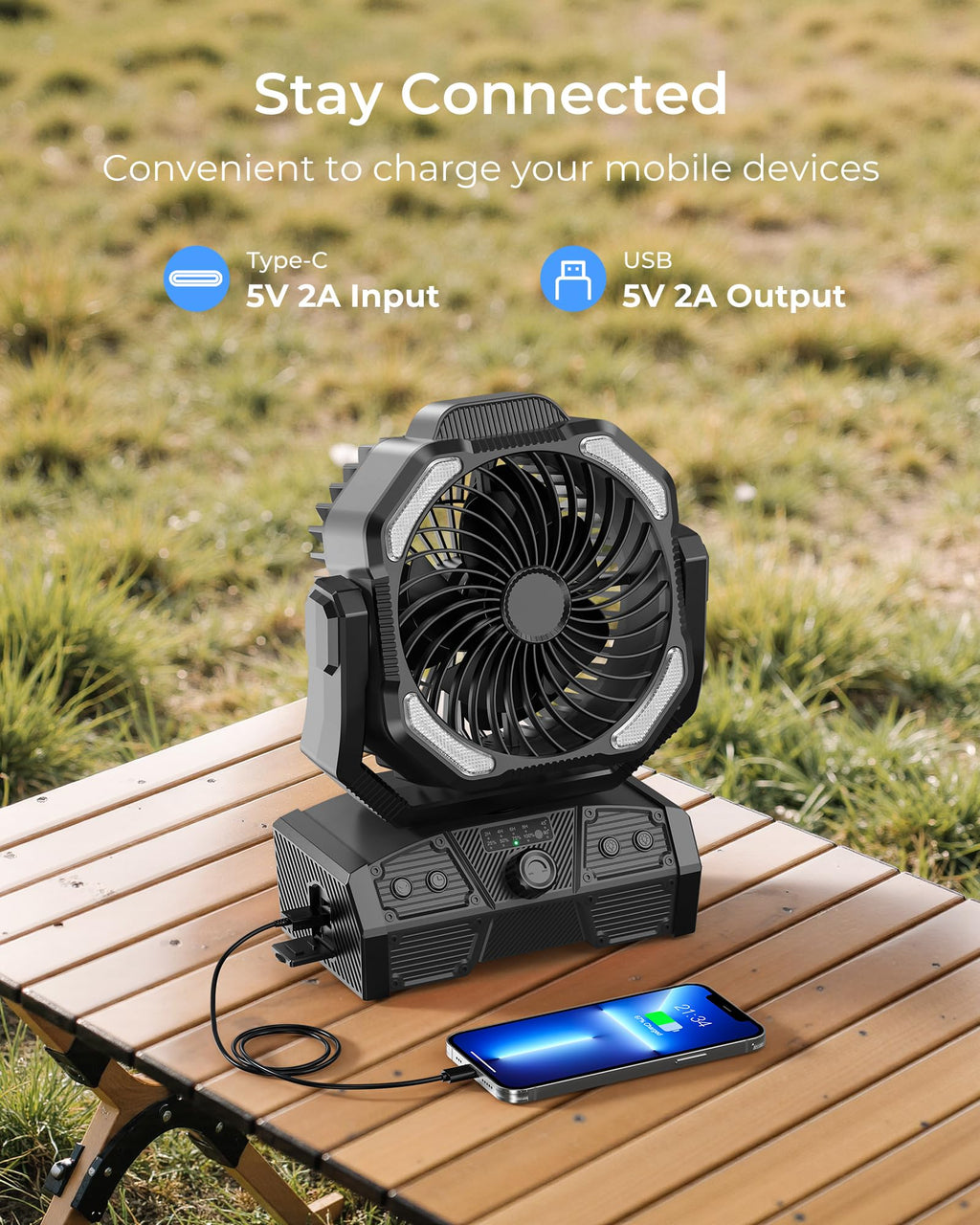 Portable Camping Fan with Remote T237304