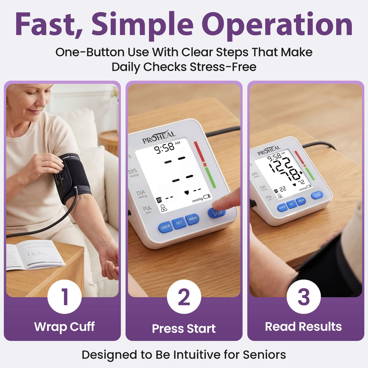 Talking Blood Pressure Monitor with Upper Arm Cuff, Backlit Display, Carry Bag L38121
