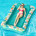 Inflatable Tanning Pool Lounger 75" x 51" Green S84354