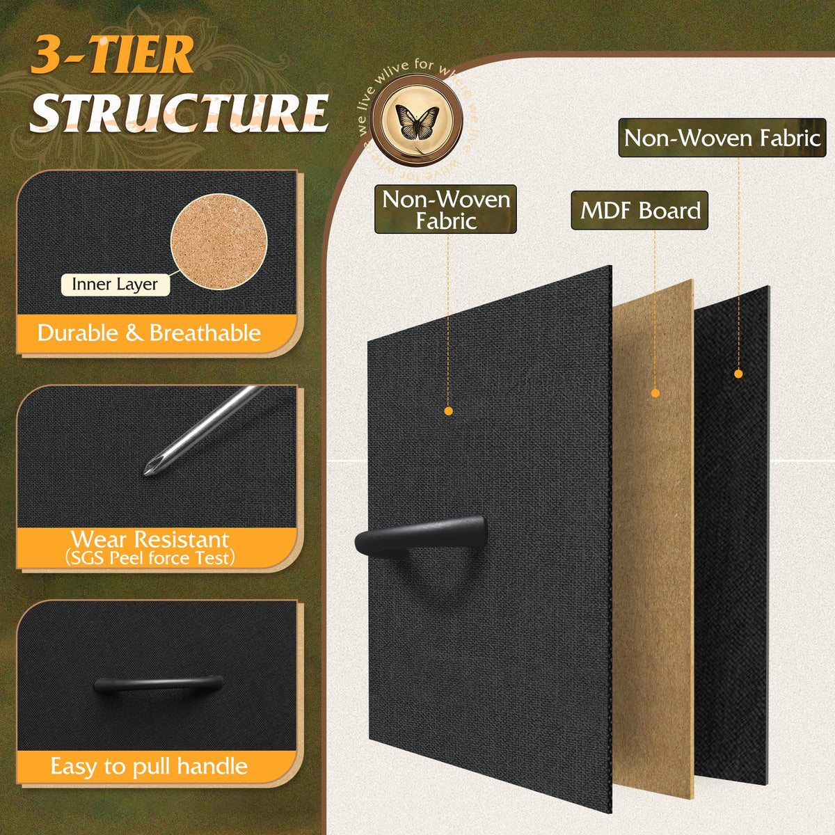 Black 6 Drawer Tall Dresser G249908