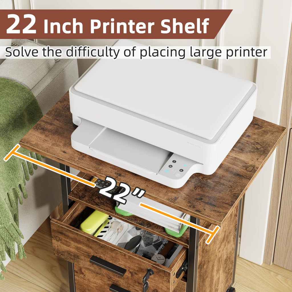 2 Wood Drawer Lockable File Cabinet with Extended Desktop C620