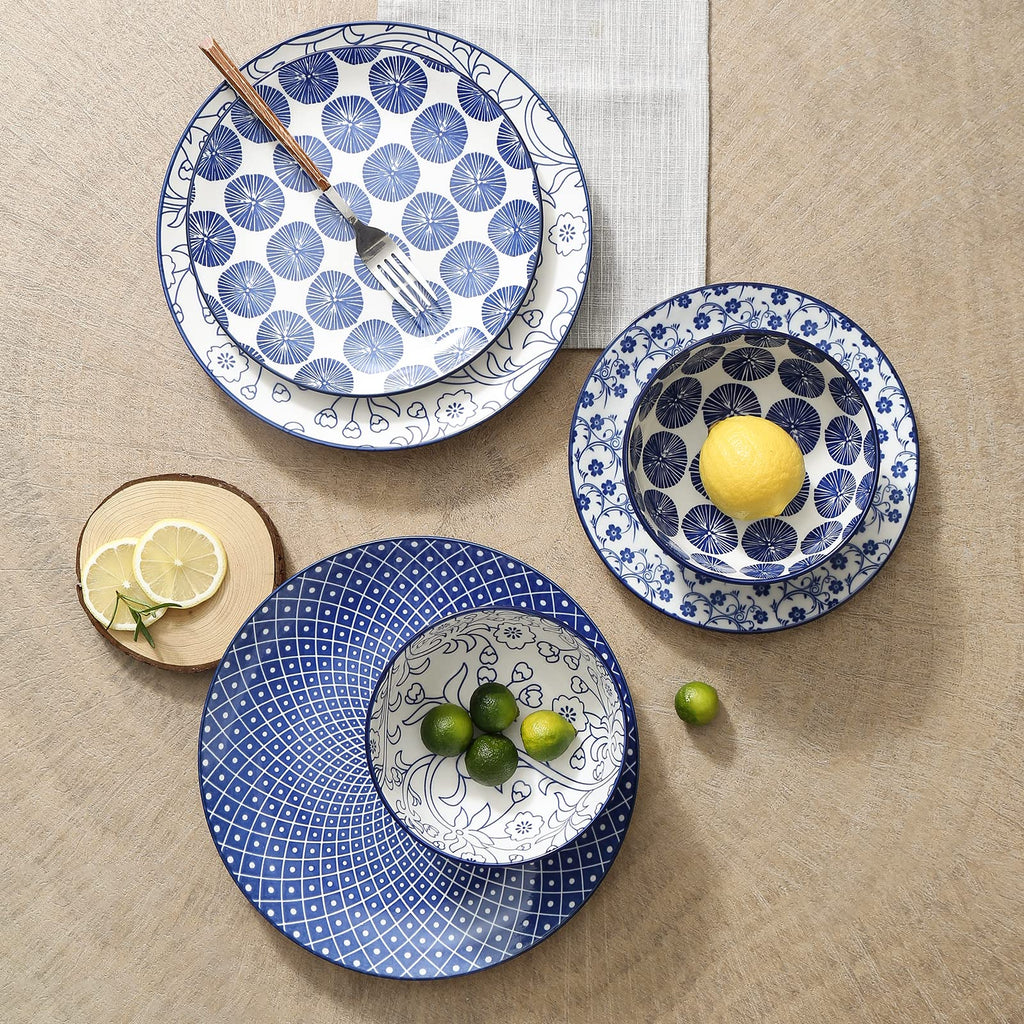 10 inch Porcelain Dinner Plates + 12-Pieces Dinnerware Sets Z1248