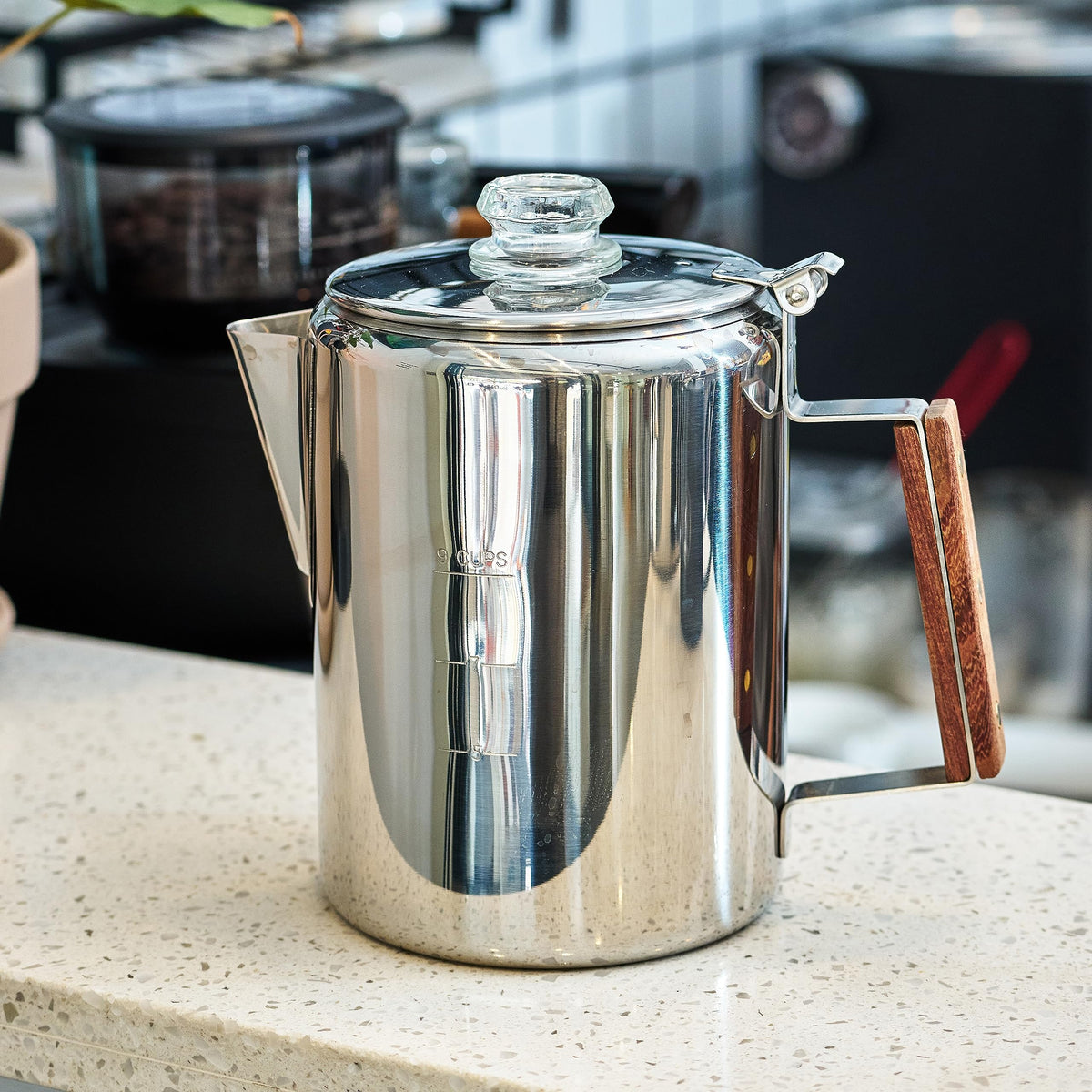 Stainless Steel 9 Cup Camping Coffee Percolator I2989