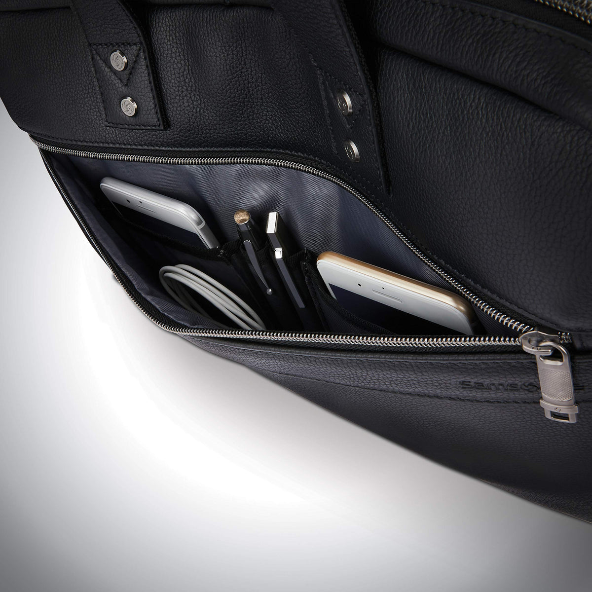 Black Leather Slim Brief R5162