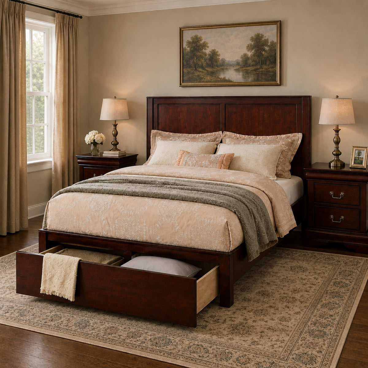 California King Bedroom Set 3 Piece with 2 Nightstands F373004