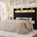Full Size Velvet Upholstered Platform Bed Frame with Storage Shelf P298