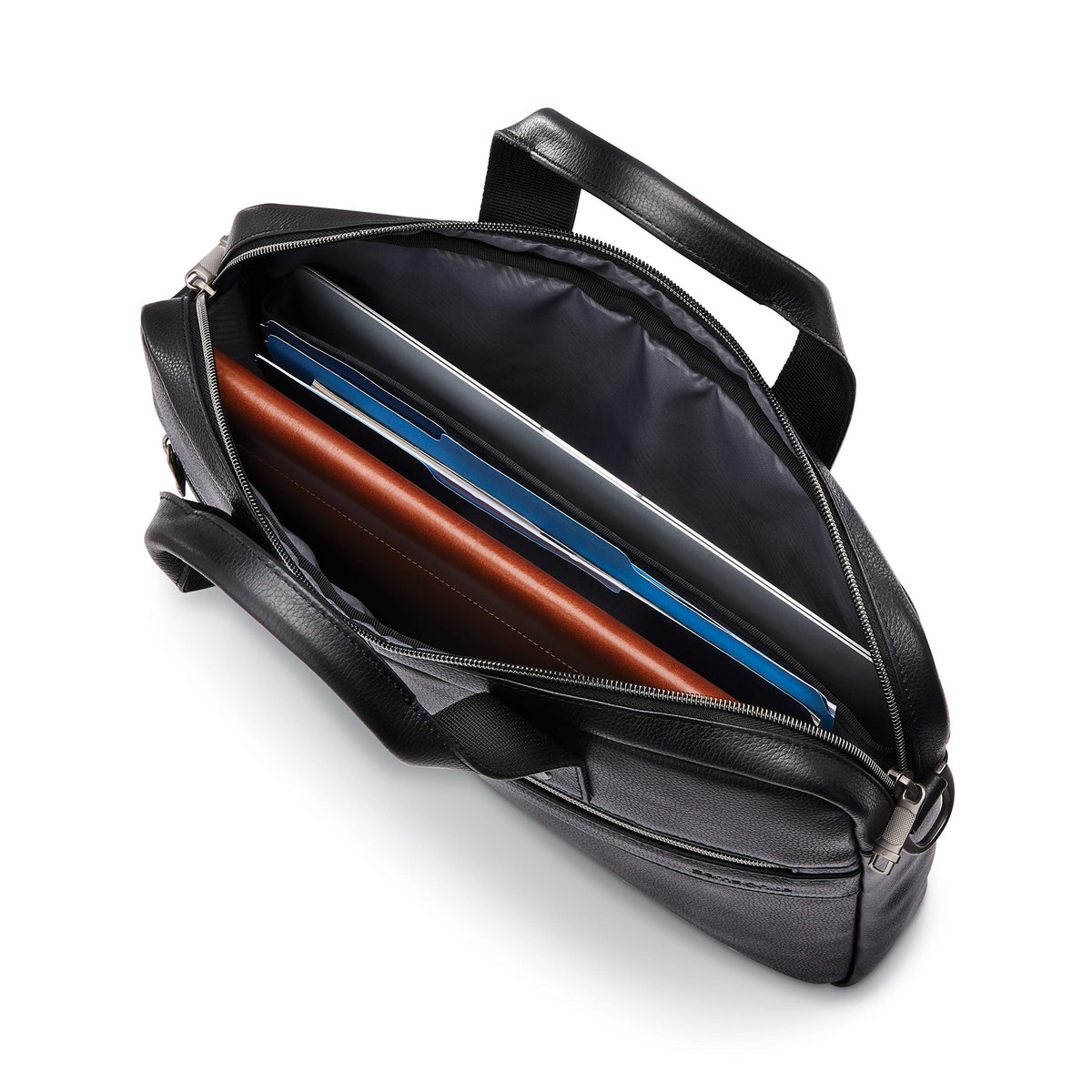 Black Leather Slim Brief R5162
