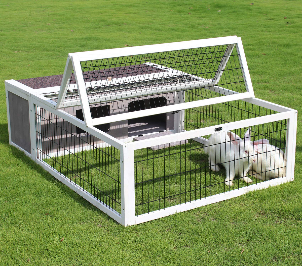 Wooden Rabbit Cage Guinea Pig Enclosure O34483