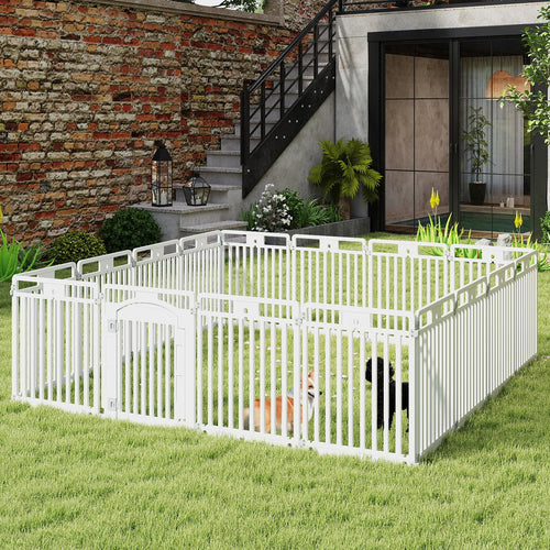 16 Panel 32''H Plastic Dog Playpen with Lockable Door X274194