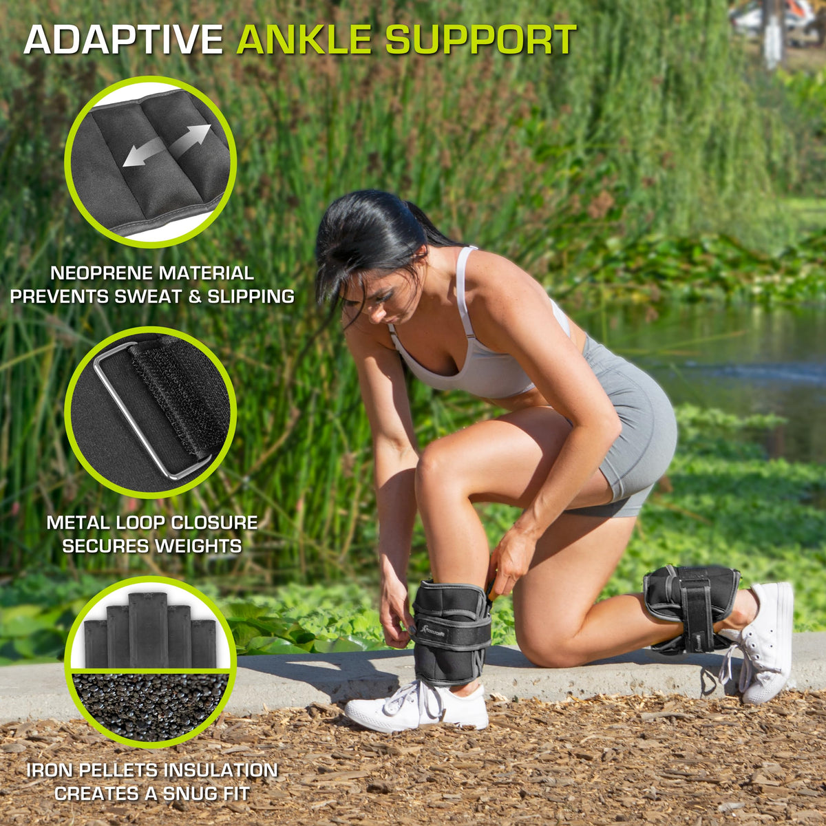 Ankle Wrist Arm Leg Weights Set of 2 Adjustable Strap R488277