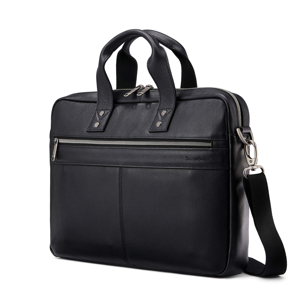 Black Leather Slim Brief R5162