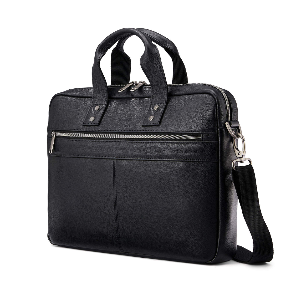 Black Leather Slim Brief R5162